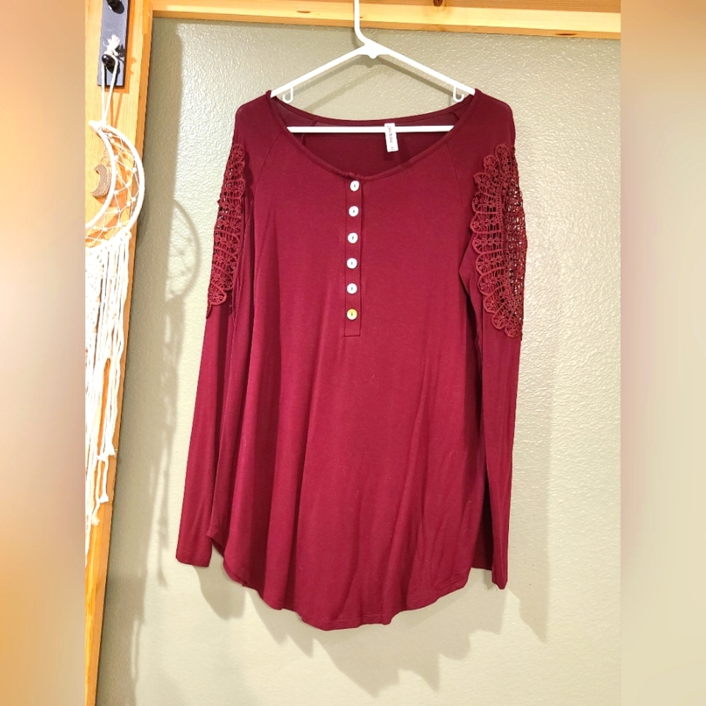 Maroon long sleeve top